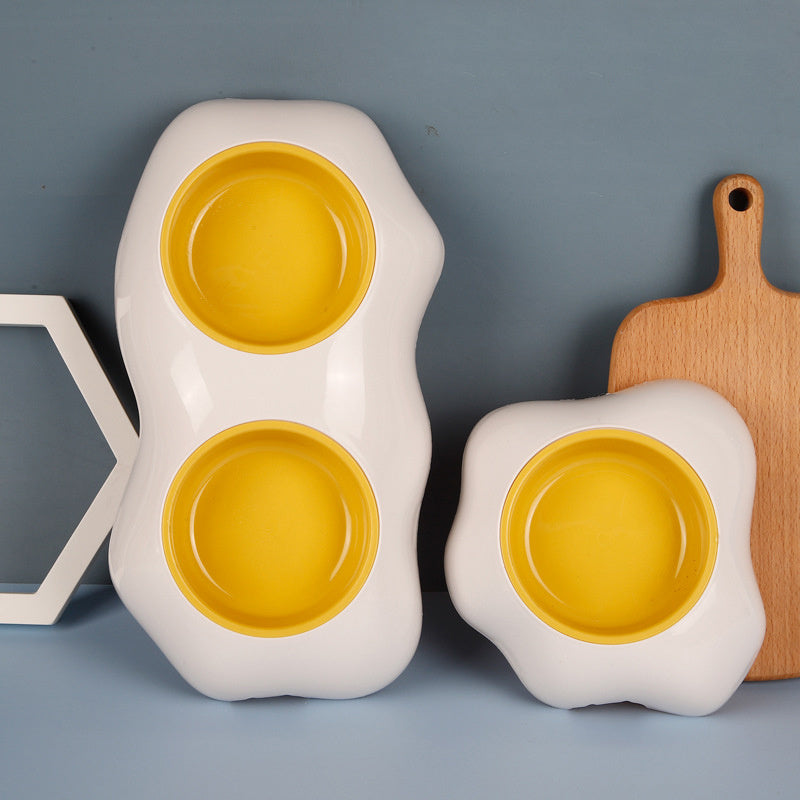 Pet Feeding Bowl Egg Yolk Shaped