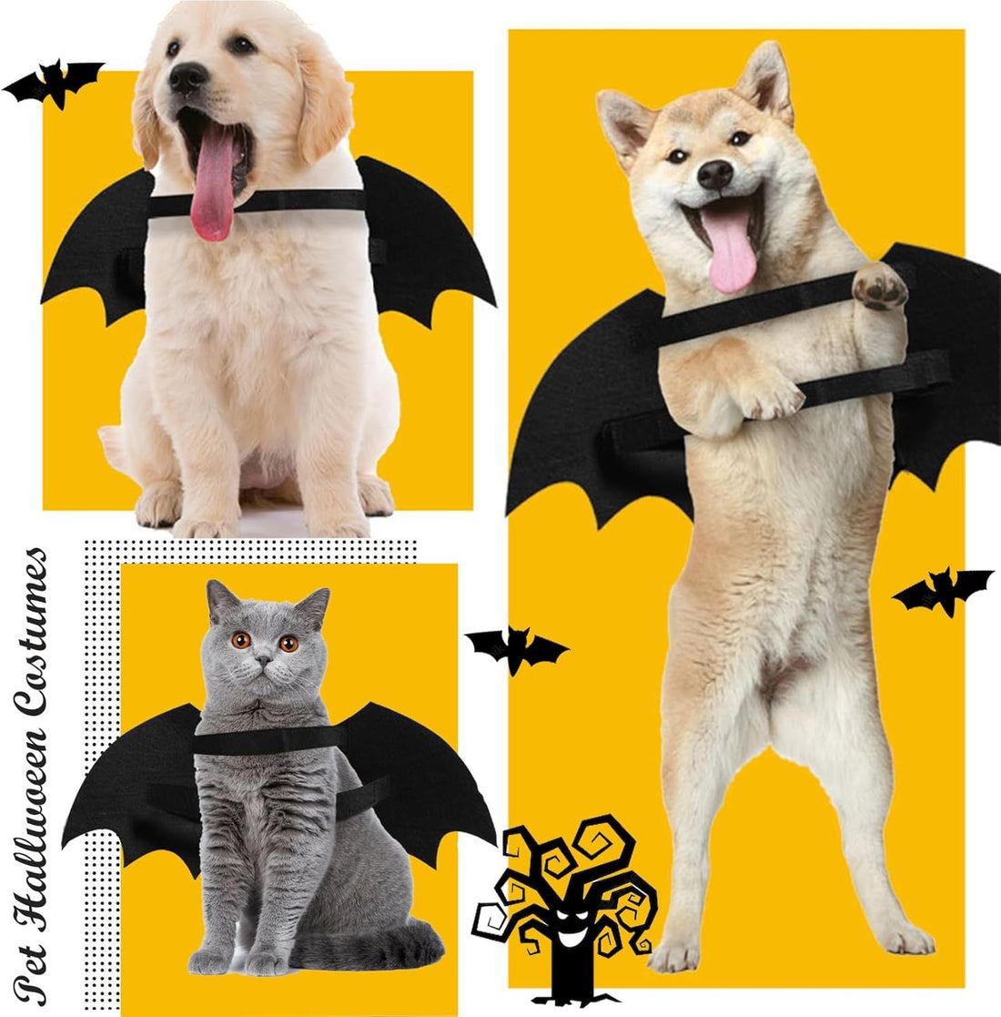Dog Bat Costume Cool Luminous Clothing