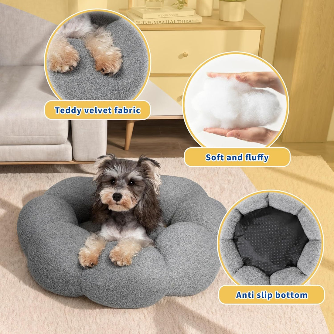 Fluffy Flower Cat Bed