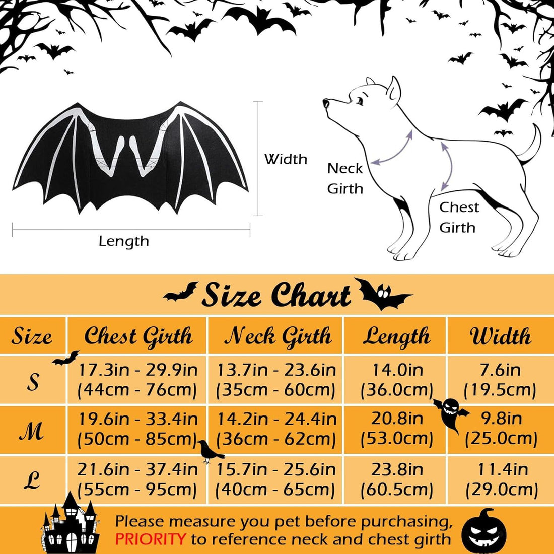 Dog Bat Costume Cool Luminous Clothing