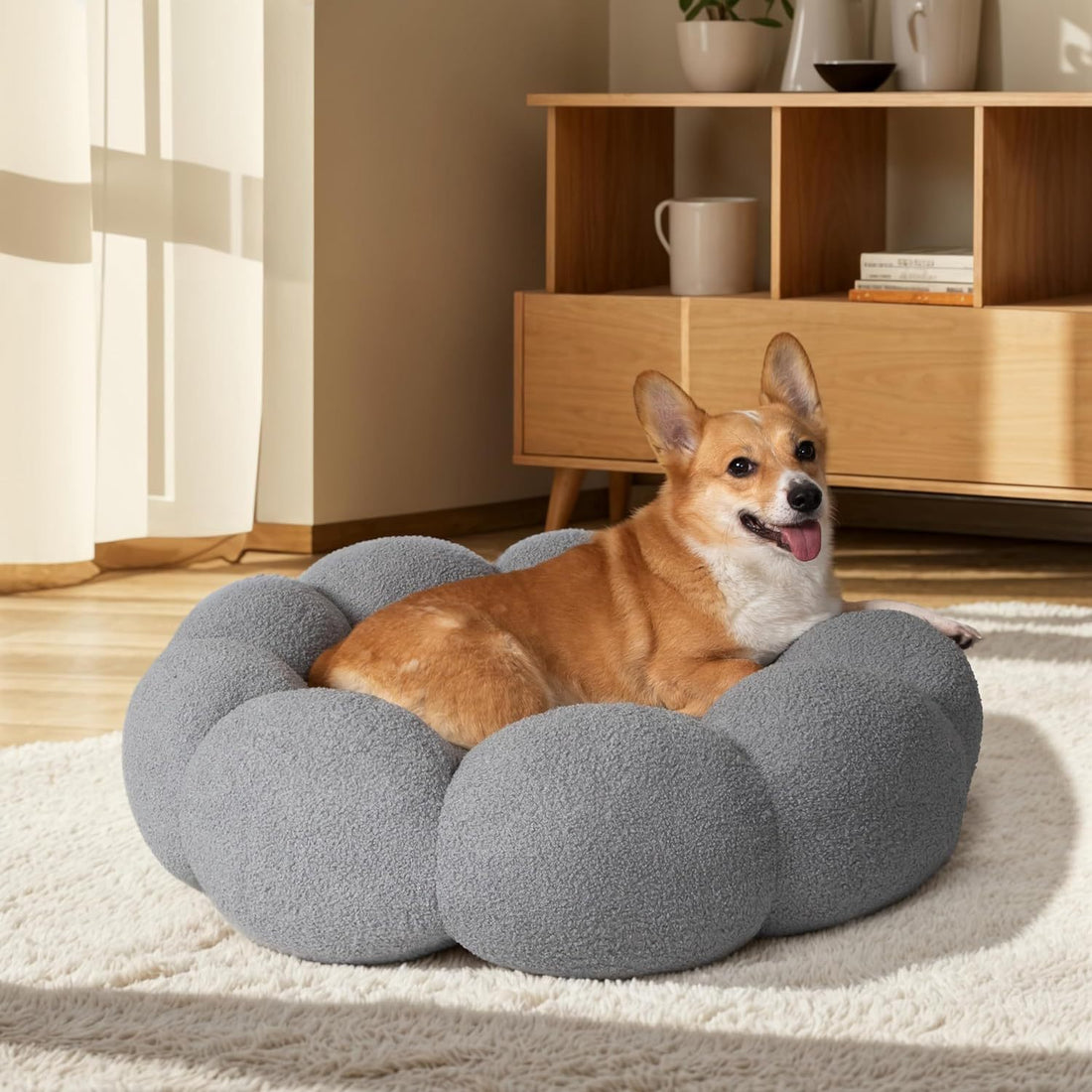Fluffy Flower Cat Bed