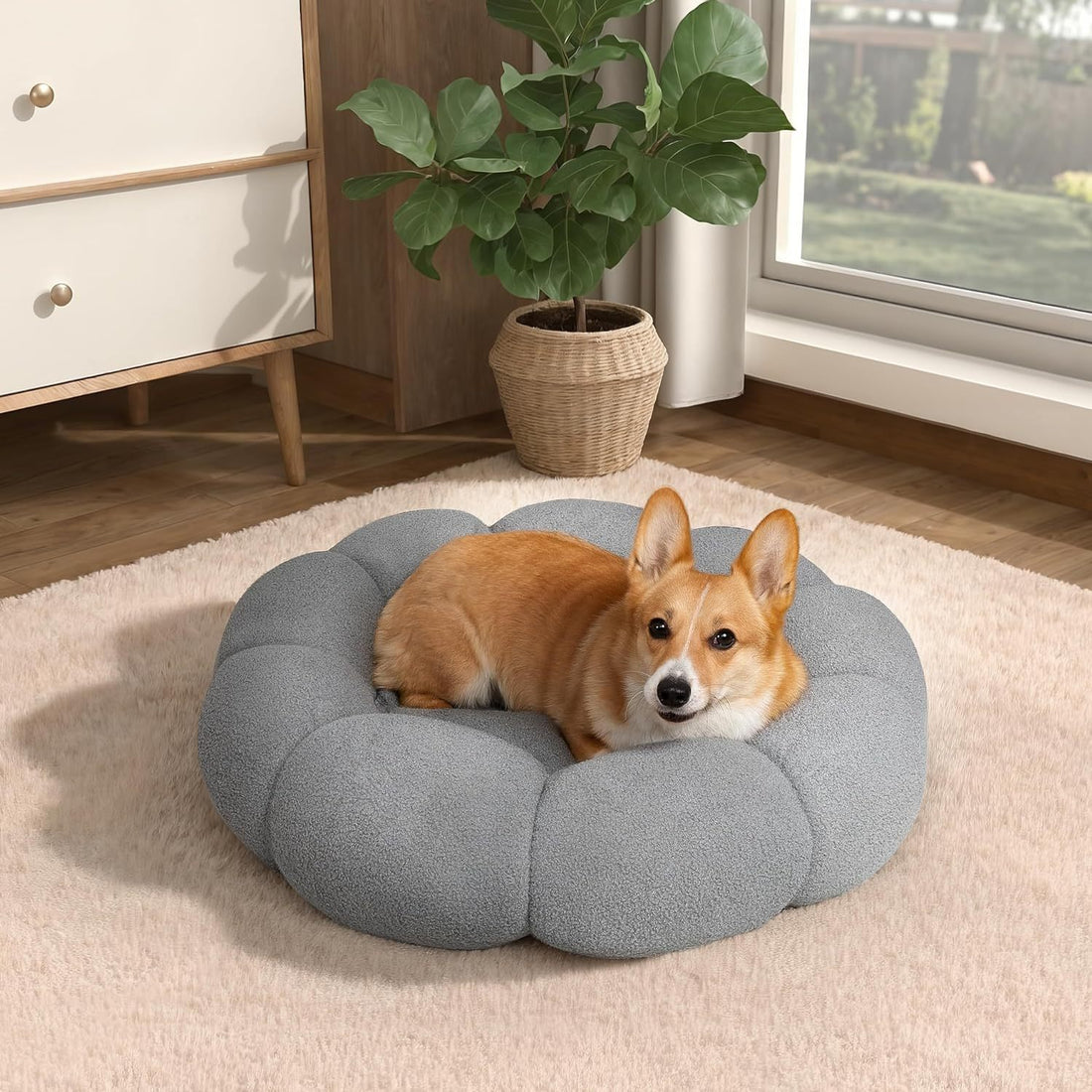 Fluffy Flower Cat Bed