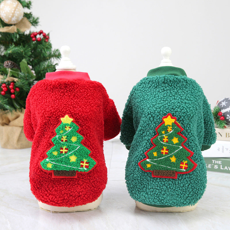 Dog Clothes Autumn And Winter Pet Clothes New Teddy Small Dog Pet Clothing Winter 21 Christmas Tree Fluffy Jacket