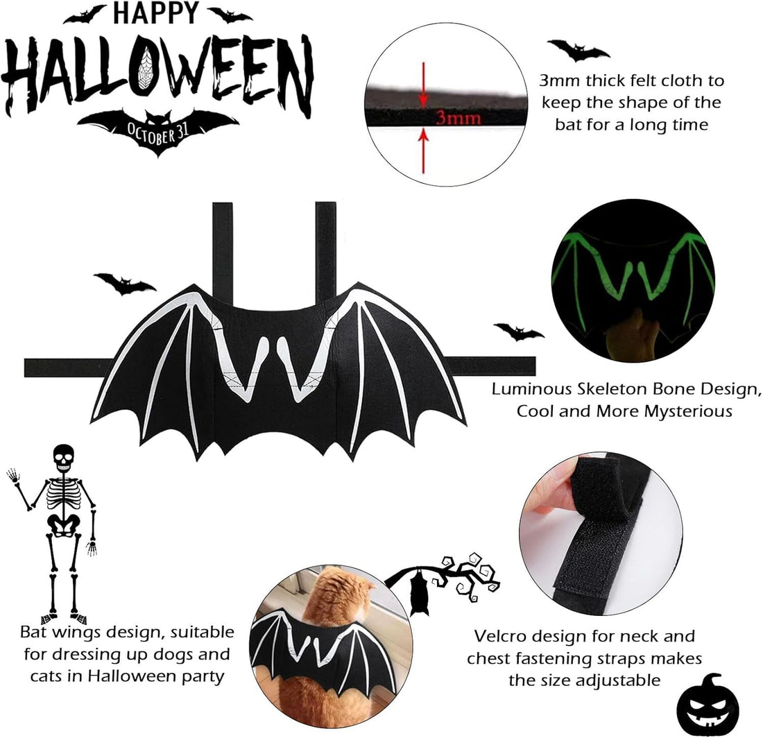 Dog Bat Costume Cool Luminous Clothing