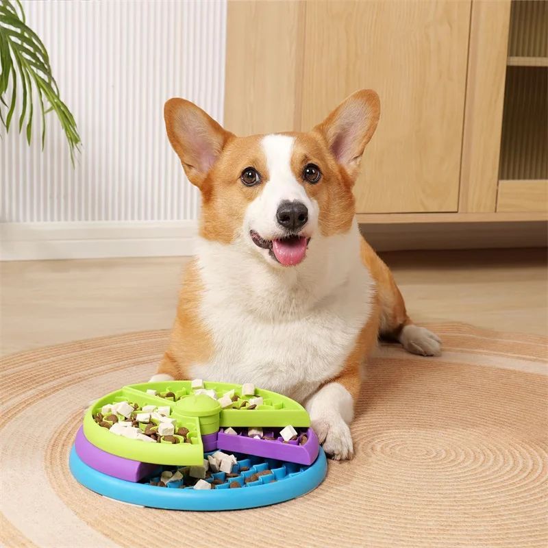 Pet Slow Food Bowl 3-Layers Puzzle Puppy