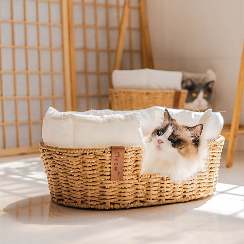 Warm Universal Rattan Basket Pet Nest