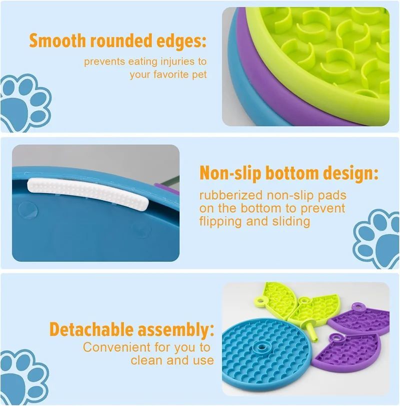 Pet Slow Food Bowl 3-Layers Puzzle Puppy